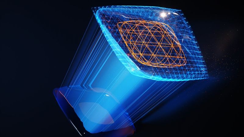 Artist’s rendition of a particle analyzed by a combination of machine learning, X-ray and electron microscopy. (Image credit: Ella Maru Studio)