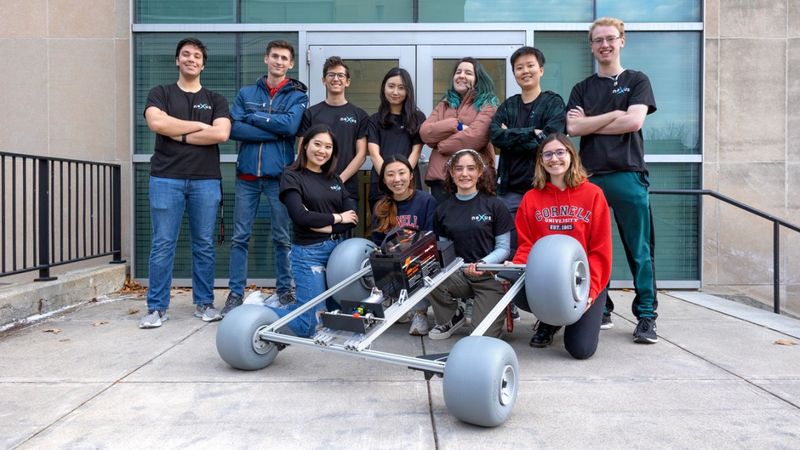 Cornell Nexus, a group of students from several colleges and majors, are designing and building an autonomous robot that will remove microplastics from the sand on beaches. Jason Koski/Cornell University