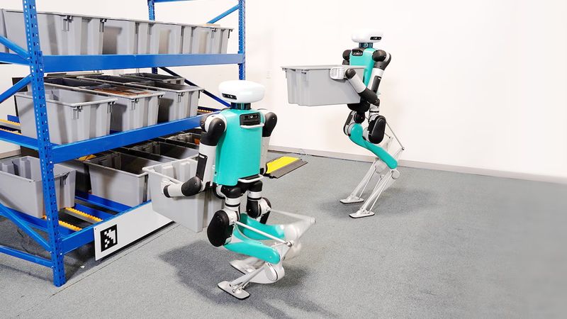 Image: Robots like Agility Robotics’ Digit use multiple types of sensors powered by AI algorithms, including IMUs, as well as LiDAR and cameras to autonomously climb stairs or avoid obstacles. Source: Agility Robotics.