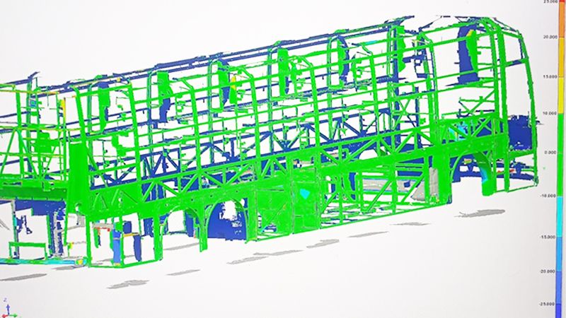 Wireless 3D Scanning for Bus Frame Quality Control