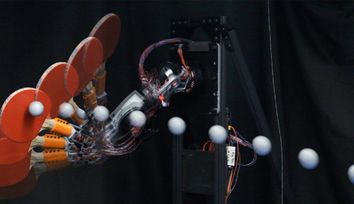 Ping pong bot returns shots with high-speed precision