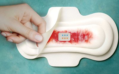 Sanitary towels morph into test strips