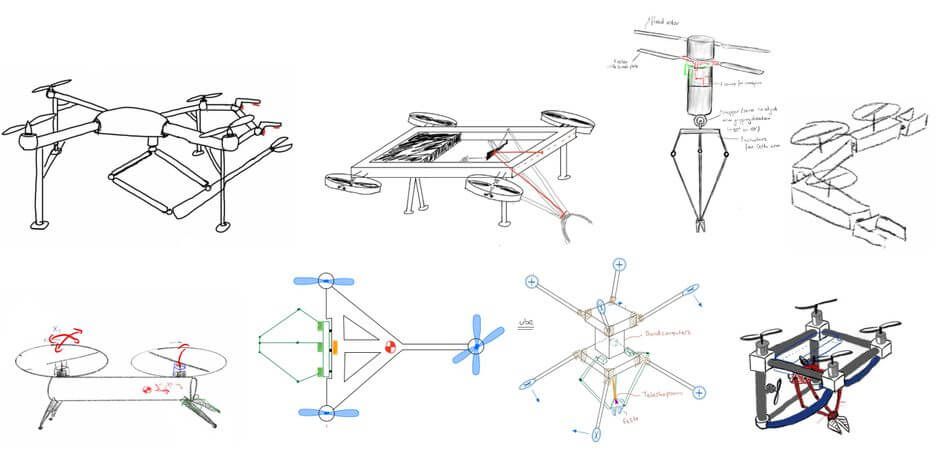 Concept drawings of our drone 