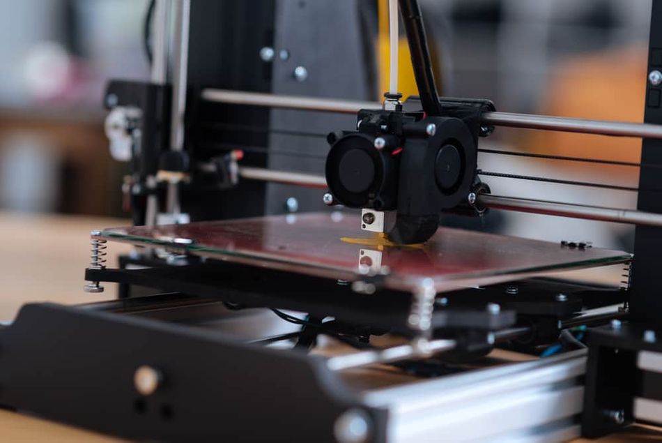 closeup of 3D printer printhead