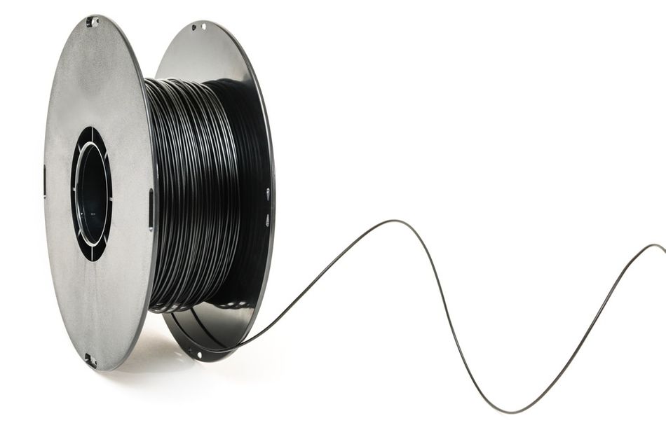 Black filament spool