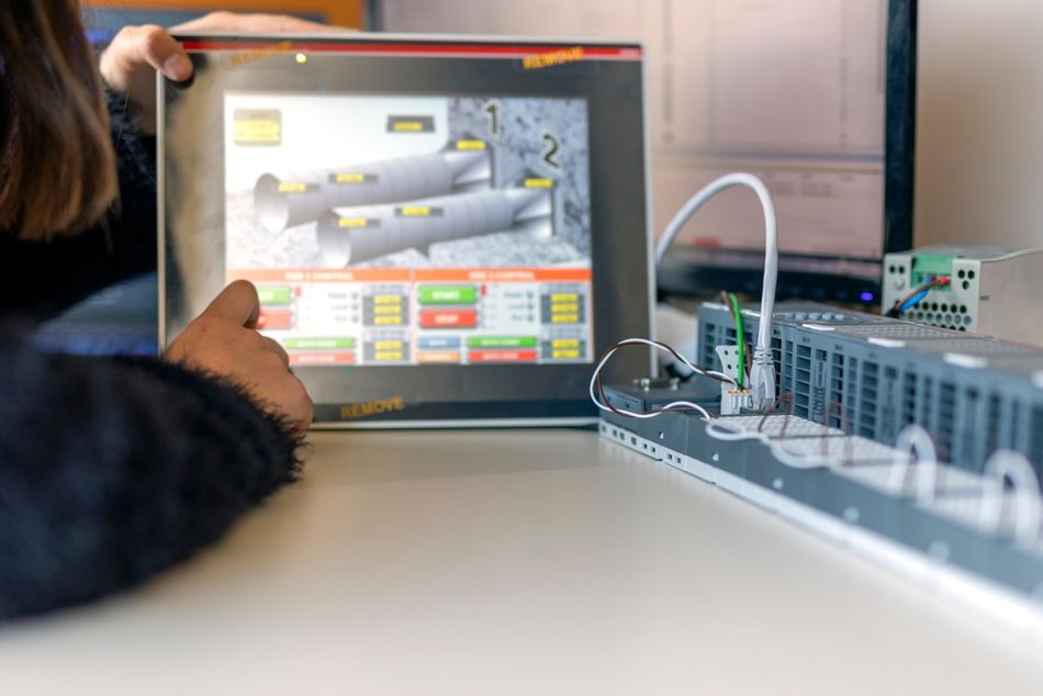 A programmable logic controller (PLC) or programmable controller.