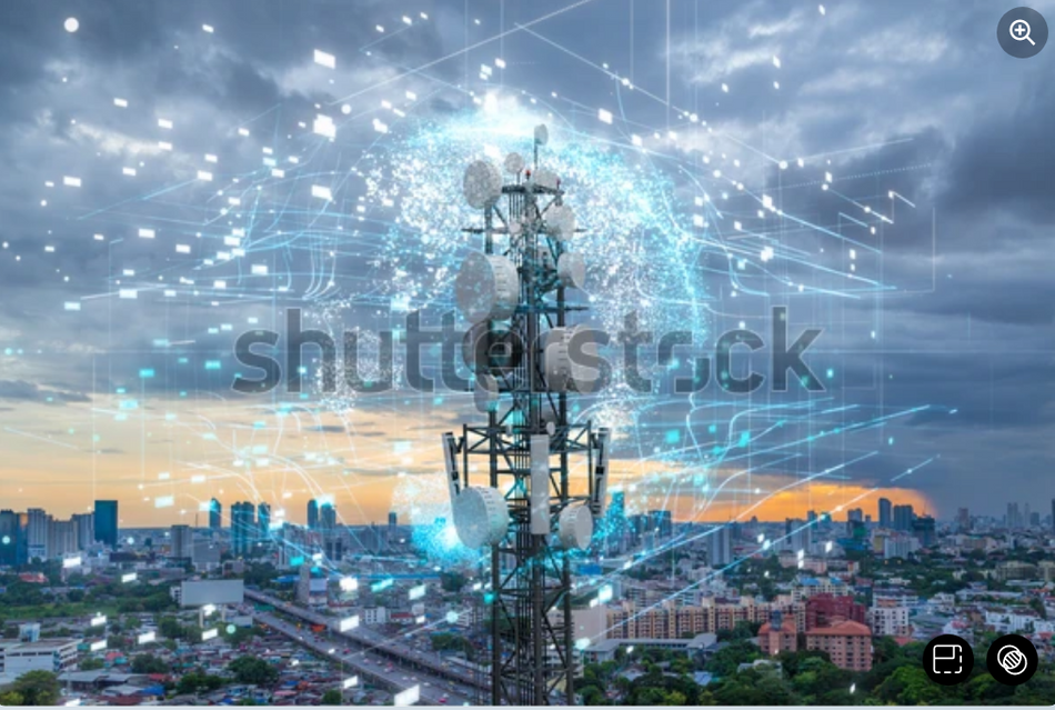 5G communication tower with cellular communication and antenna