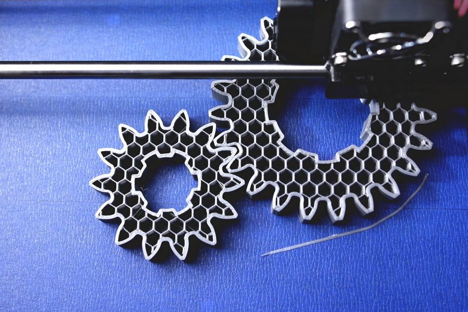 3D printed gears with honeycomb infill