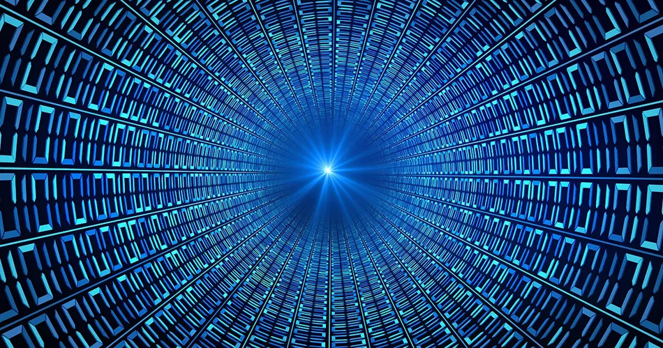 Binary code numbers in blue abstract speed motion