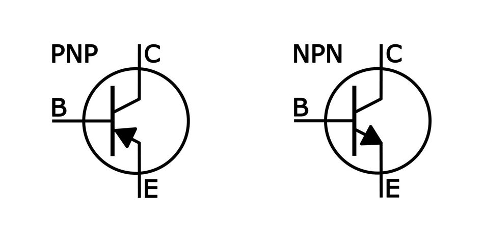 BJT transistor types: PNP and NPN