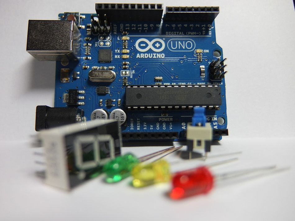 Arduino Board with ATMega328P Microcontroller.
