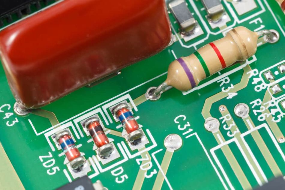 Silkscreen layer onto the PCB surface with components placed