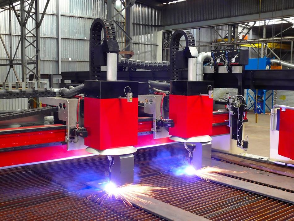 A typical plasma cutting/etching machine