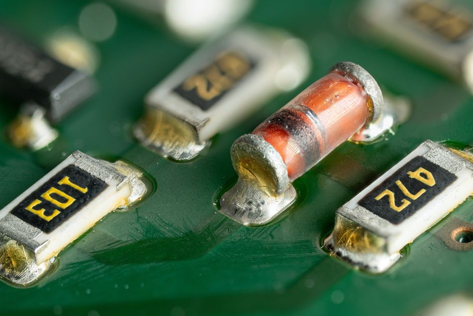 Diode on a Printed Circuit Board (PCB)