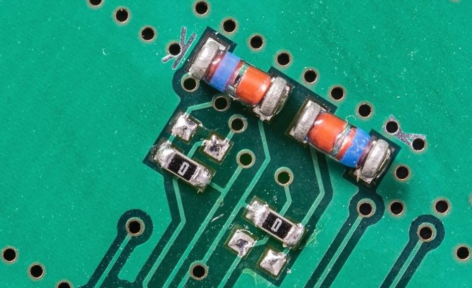 Resistance and Rectifier Diode on PCB