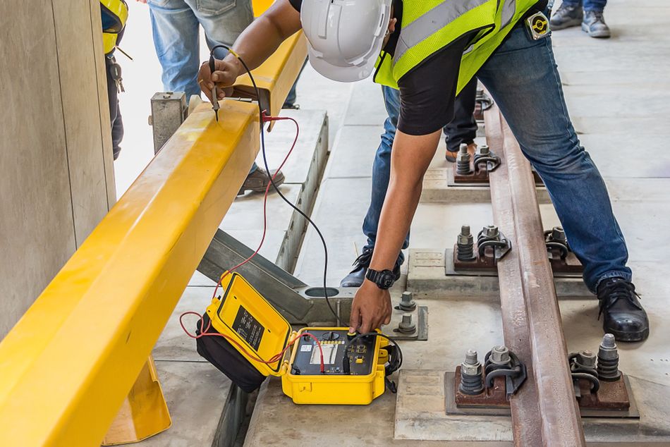 Engineer using Insulation Tester to measure Insulation Resistance