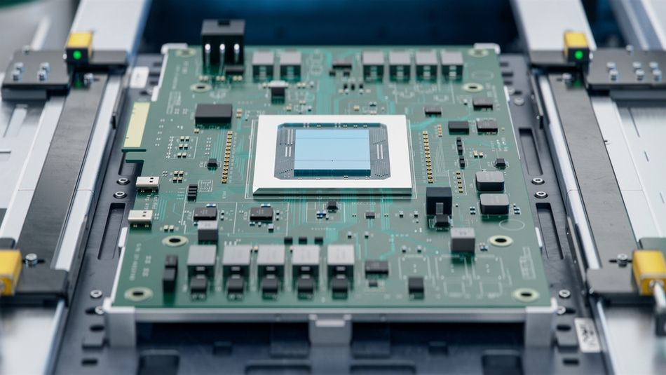 Advanced Circuit Board with AI Acceleration Microchip