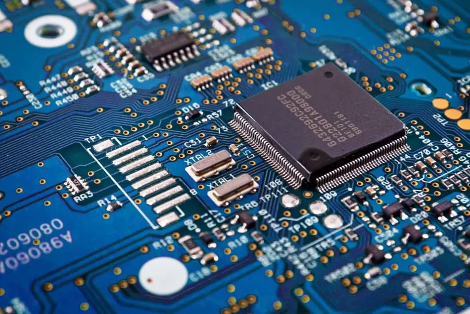 Electronic circuit board with microprocessor and other electronic components