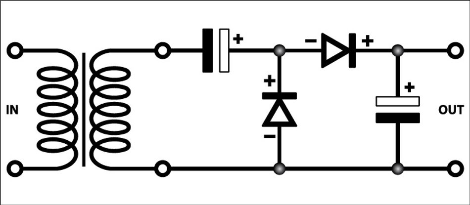 A voltage doubler circuit (Greinacher circuit)