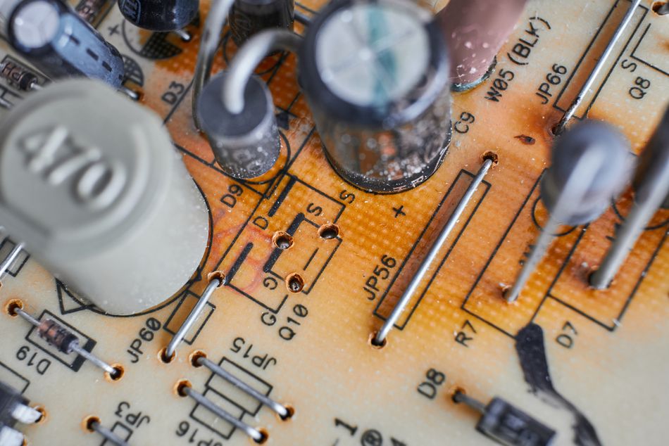 Overheated area on the Printed Circuit Board (PCB)