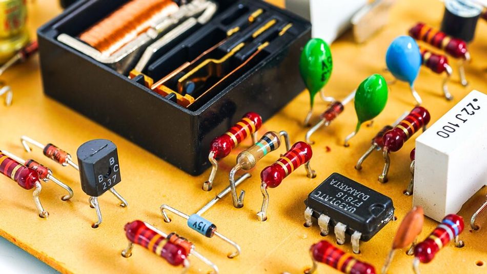 Passive components - resistors, capacitors, and inductors used in an electric circuit