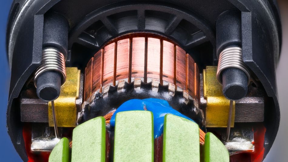 Commutator inside an Electric DC Motor