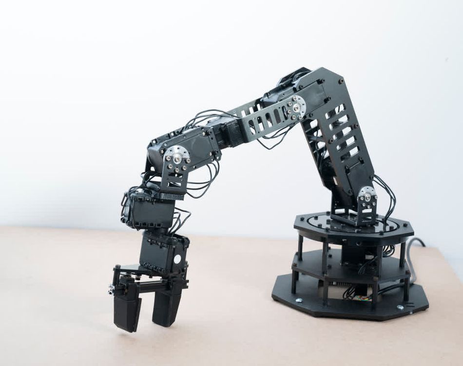 A six-axis robot with a gripper as an end-effector