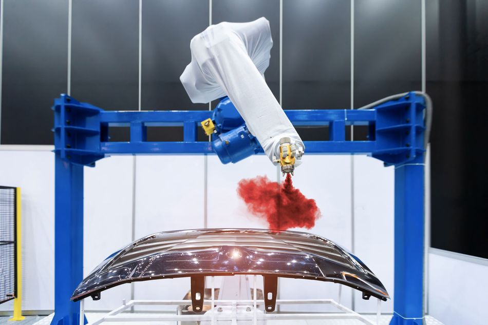 Robotic Arm Painting Spray to the Automotive Part