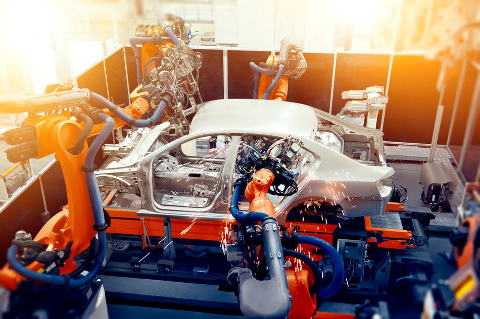 Robotic Inspection Systems and Automated Welding employed in Automobile Production Line