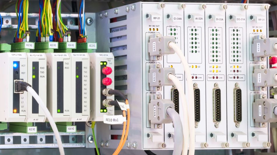 Communication Port Module on PLC Unit in Control Box of Automation Machine