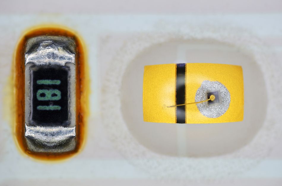 Extreme close up of light-emitting diode, LED