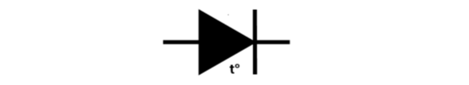 Thermal/ temperature sensitive diode symbol