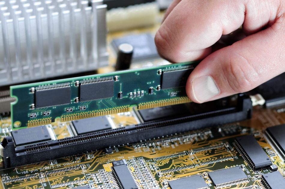 Installation of Memory on a Computer Motherboard