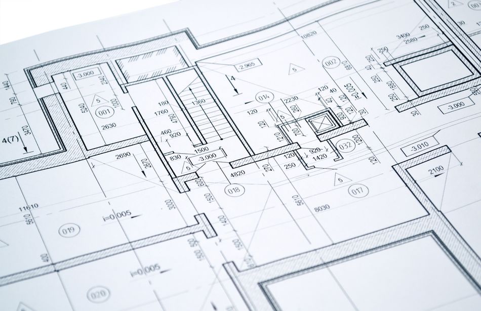 Different line types used in a Structural Schematic