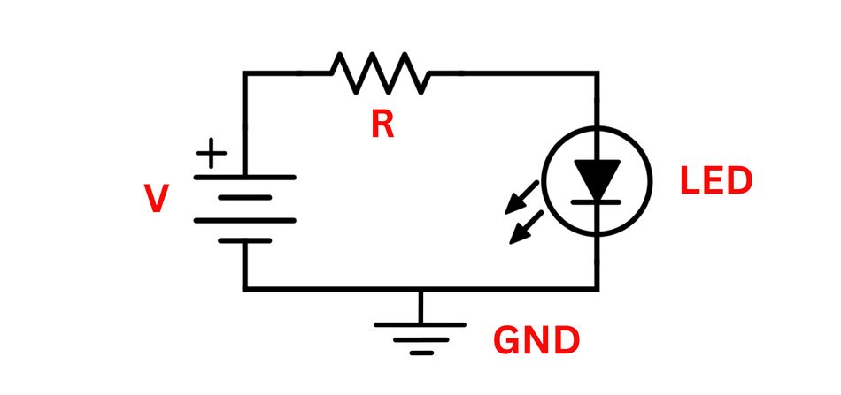 Schematic - Basic Light Emitting Diode Circuit