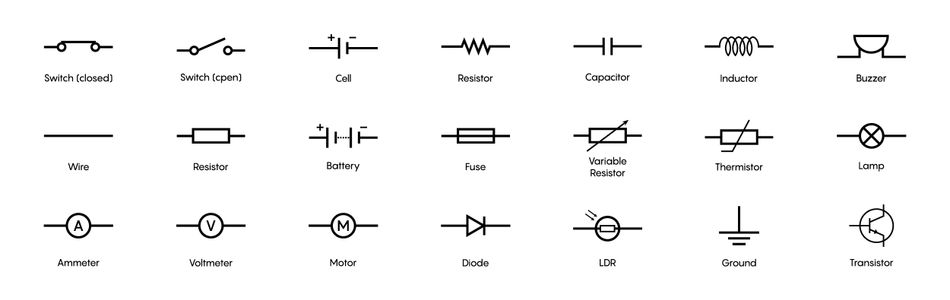 Common Symbols in Electronic Schematics