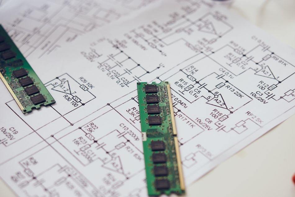 Complex Schematic Diagram - Green Microchips