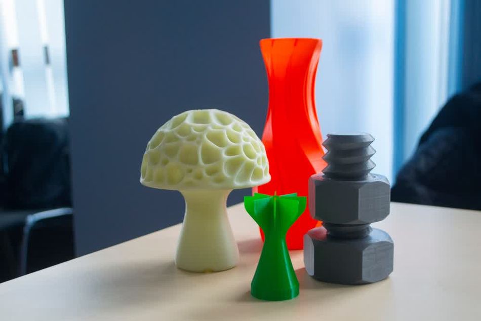 PLA 3D prints in different colors