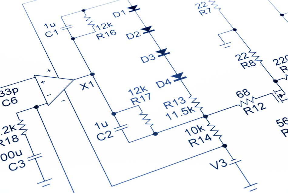 A circuit diagram with proper labels
