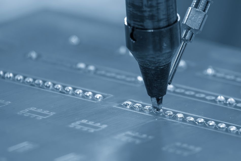The Automatic Soldering Machine Operation with PCB Board