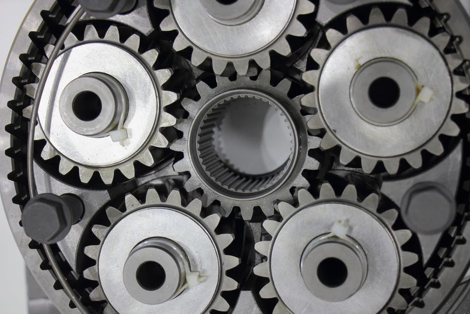 Round-edged planetary gears inside a gearbox