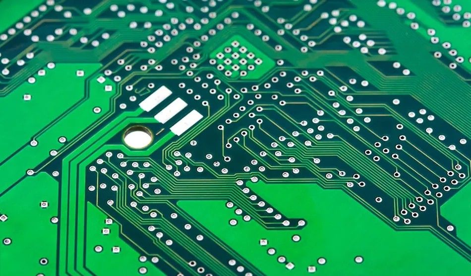 Tented Vias on a Green PCB
