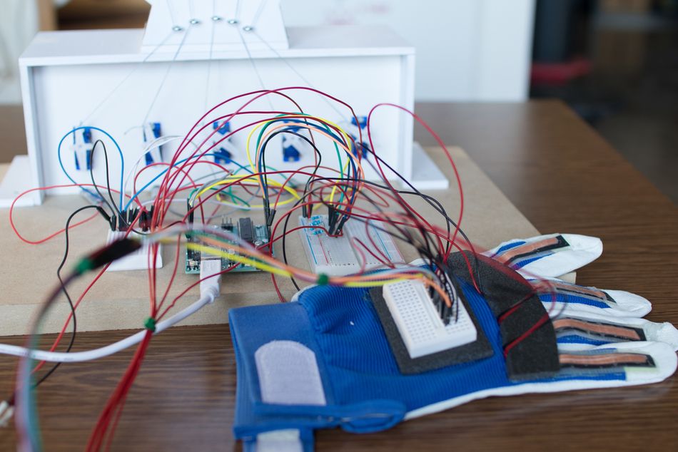 A typical PWM-based servo motor control for a smart glove application