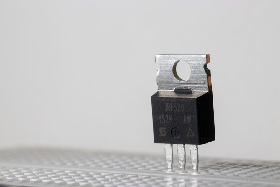 The three MOSFET legs represent gate, drain, and source the metallic part represents the body.
