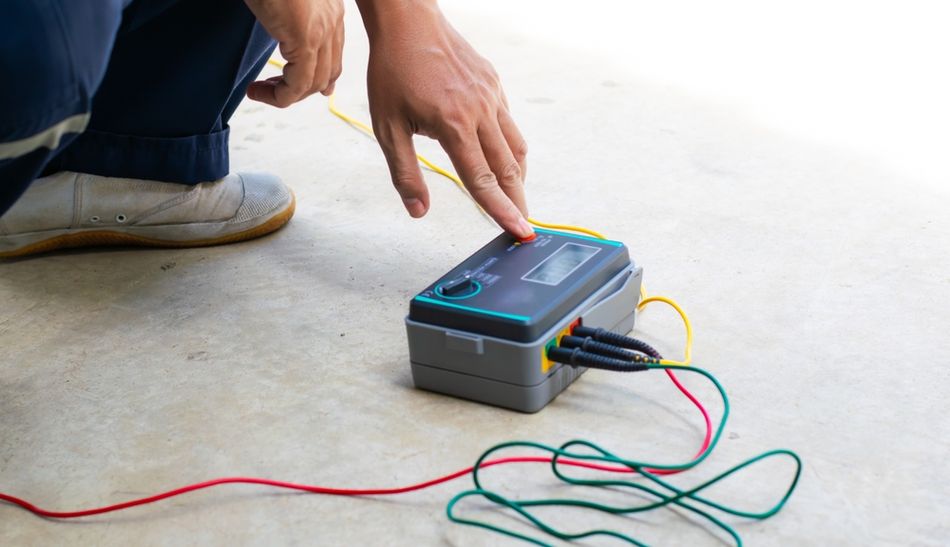 Electrical grounding test by resistance measurement
