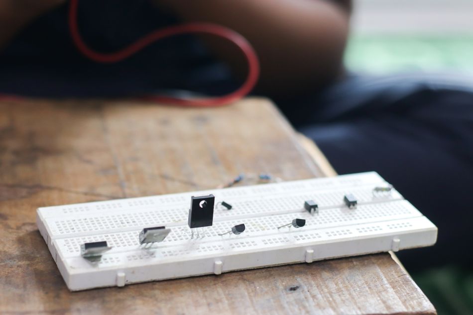 MOSFETs, BJTs, placed on Test Bench (Breadboard) for Multimeter Testing