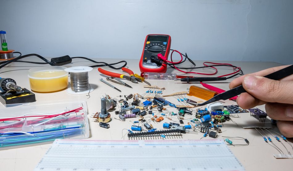 Testing of electronic components, in the presence of Breadboard & Power Source