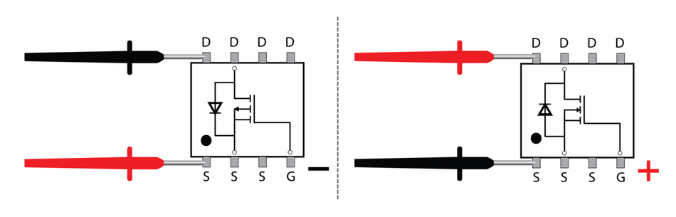 Multimeter Testing MOSFET Scheme