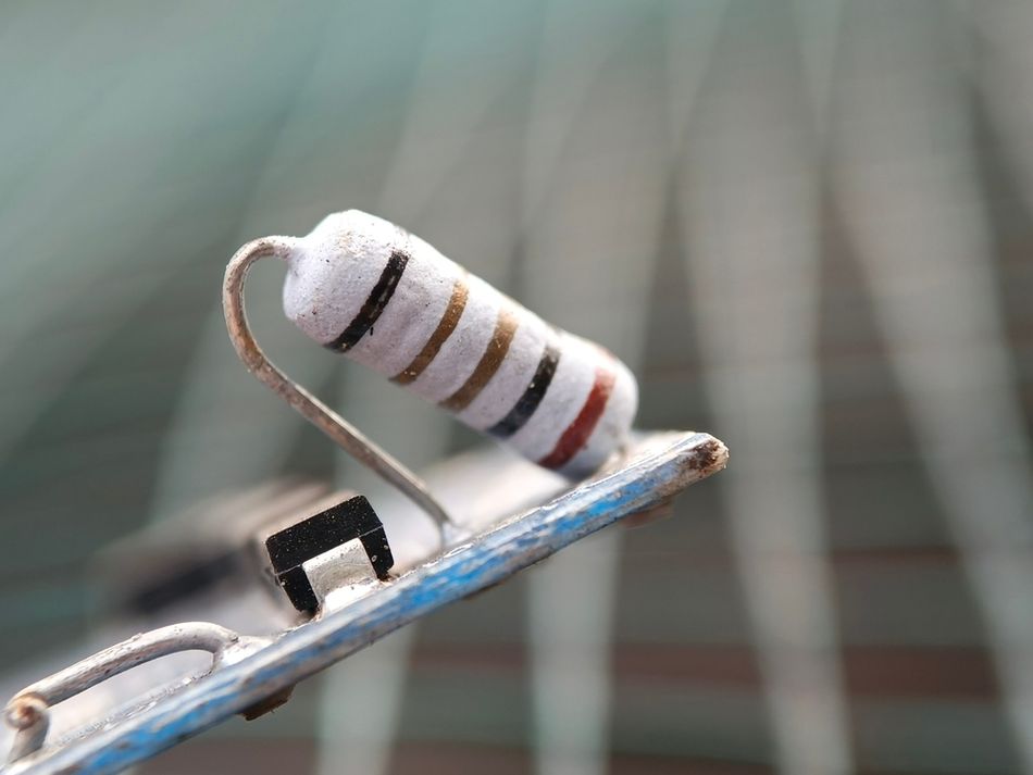 Striped White Resistor to Inhibit or Limit the Flow of Electric Current