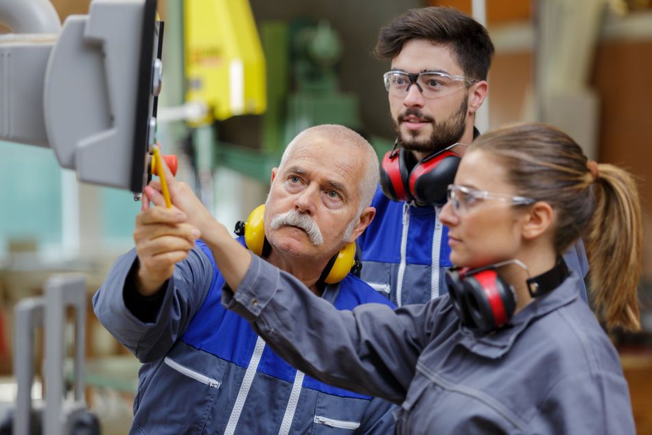 HMI Control Panel in Modern Factory